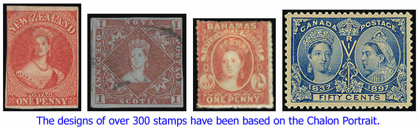 Stamps based on Chalon Portrait